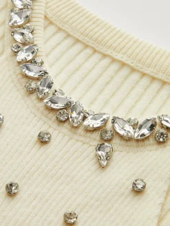 2 in 1 Beaded Cinched Waist Sweater