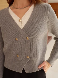 2 in 1 Breasted Short Cardigan