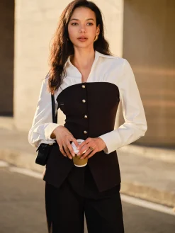 2 in 1 Button Slit Slim Polo Shirt