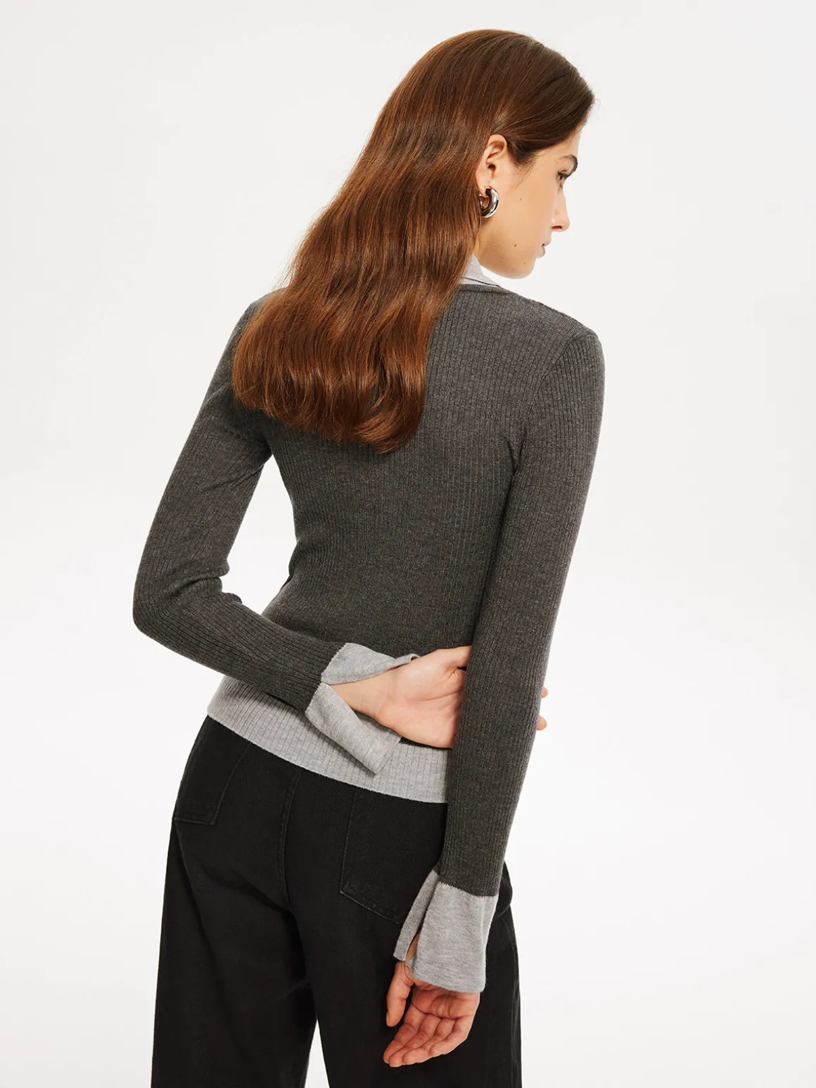 2 in 1 Color Block Knit Top