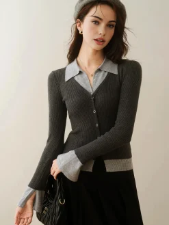 2 in 1 Color Block Knit Top