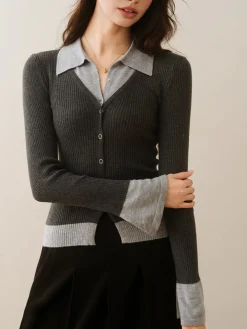 2 in 1 Color Block Knit Top