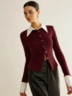 2 in 1 Contrast Binding Button Shirt