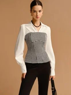 2 in 1 Houndtooth Polo Shirt