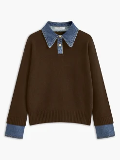 2 in 1 Panel Lapel Sweater