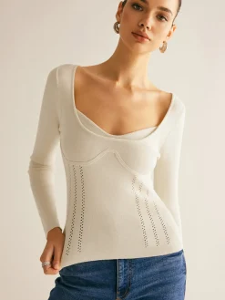 2 in 1 Ribbed Skinny Knit Top