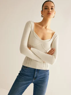 2 in 1 Ribbed Skinny Knit Top
