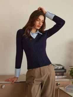 2 in 1 Slim Polo Sweater