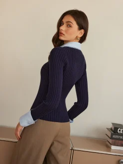 2 in 1 Slim Polo Sweater