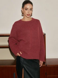 Adjustable Scarf Wool-Blend Sweater