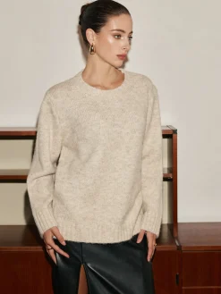 Adjustable Scarf Wool-Blend Sweater
