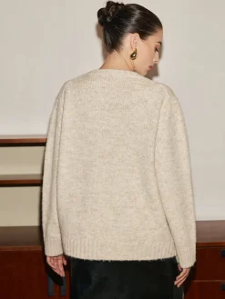 Adjustable Scarf Wool-Blend Sweater