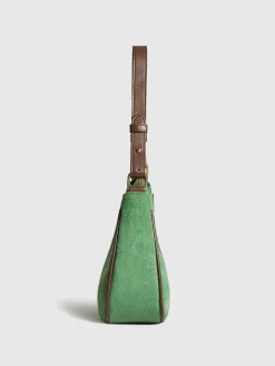 Adjustable Strap Rhombic-Pattern Crescent Bag