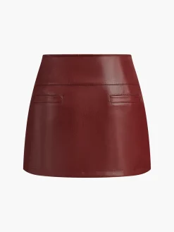 A-Line Faux Leather Mini Skirt