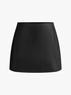 A-Line Faux Leather Mini Skirt