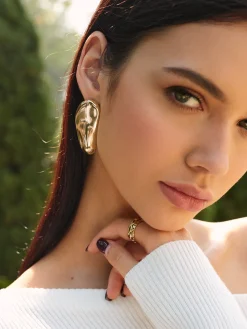 Asymmetric Chunky Stud Earrings