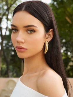 Asymmetric Chunky Stud Earrings