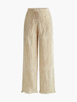 Asymmetric Halter Crop Top With Wide Leg Pants Set