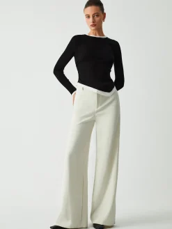 Asymmetric Hem Contrast Trim Long Sleeve Shirt
