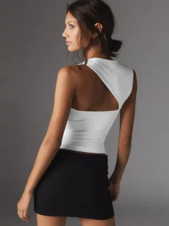 Asymmetric Neck Cut Out Tank Top