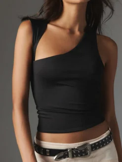 Asymmetric Neck Cut Out Tank Top