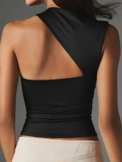 Asymmetric Neck Cut Out Tank Top