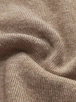 Asymmetric Patchwork Long Sleeve Mock Neck Knit Top