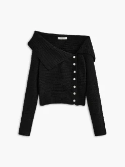 Asymmetrical Breasted Knit Top
