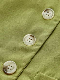 Asymmetrical Button Pleated Shorts Set