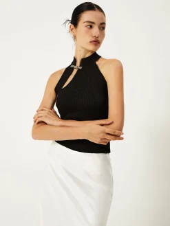 Asymmetrical Button Sweater Vest