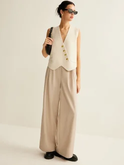 Asymmetrical Button Sweater Vest