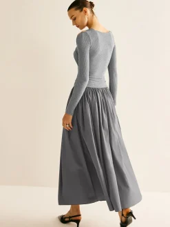 Asymmetrical Chic Panel Pleated Dress