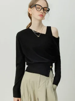 Asymmetrical Cold Shoulder Sweater Co-ords