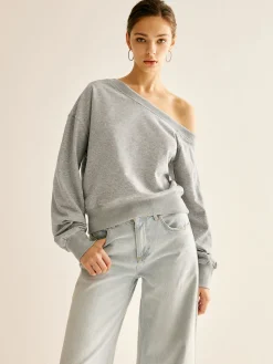 Asymmetrical Cold Shoulder Sweatshirt