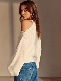 Asymmetrical Cold-Shoulder Sweater