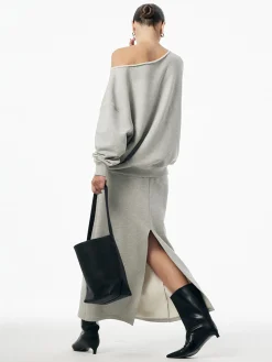 Asymmetrical Drawstring Pockets Skirt Set