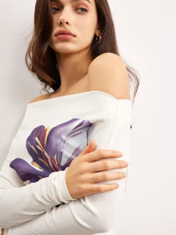 Asymmetrical Floral Printed Top