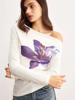 Asymmetrical Floral Printed Top