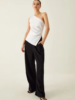 Asymmetrical Neck Split Tank Top