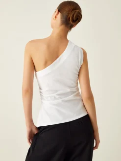 Asymmetrical Neck Split Tank Top