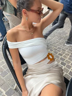 Asymmetrical One Shoulder Off Tank Top
