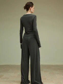 Asymmetrical Slim Jersey Blouse