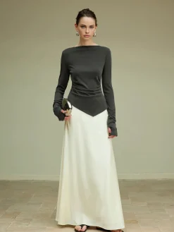 Asymmetrical Slim Jersey Blouse