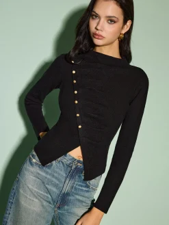 Asymmetrical Split Skinny Sweater