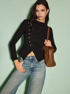 Asymmetrical Split Skinny Sweater