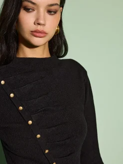Asymmetrical Split Skinny Sweater