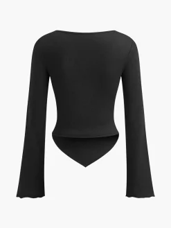 Asymmetrical Sweetheart Knotted Jersey Top
