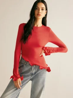 Asymmetrical Wave Trim Blouse