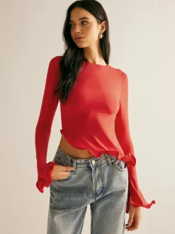 Asymmetrical Wave Trim Blouse