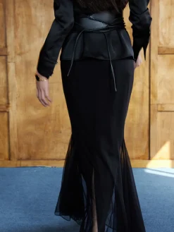 Asymmetrical Wide Tie Belt